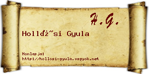 Hollósi Gyula névjegykártya